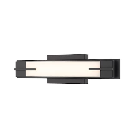 Z-Lite Chase 1 Light Vanity, 18in. W x 4.5in. H, Matte Black 4100-18W-MB-LED
